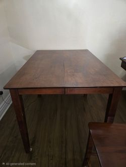 Table height solid wood table with 4 chairs