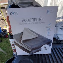 PureRelief Plush Heated Throw Blanket 