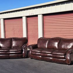 Leather Sofa and Loveseat
