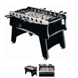 SPORTCRAFT PRO SILVER CUP 56" FOOSBALL SOCCER TABLE BLACK/CHROME