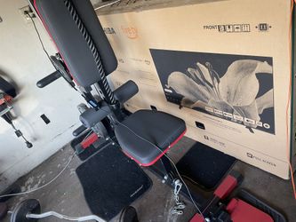 Home Gym Olympic Bench N Squat Rack  + Cable Machine Hi Low N Mid + 250 Pounds Olympic Weight Set