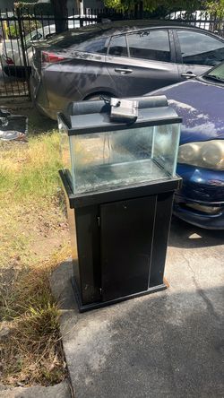 Glass Fish Tank with Cabinet Stand and Light