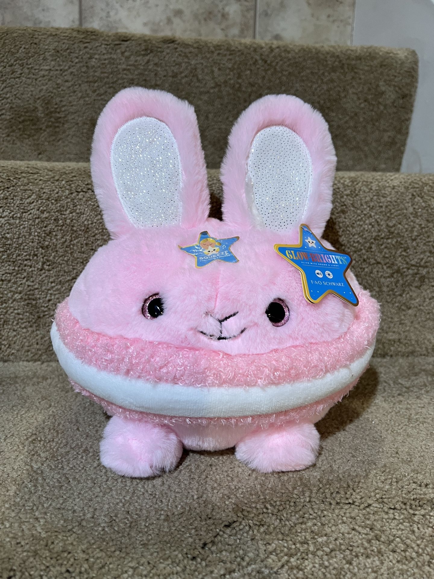 FAO Schwarz 10" Glow Brights Bunny Macaron Plush