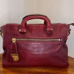 Prada Bordeaux Leather Two Way Shopping Bag