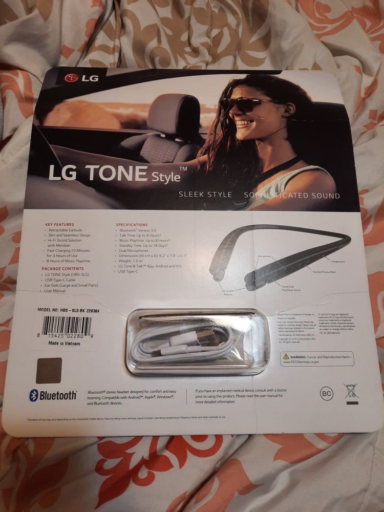 LG Tone style Bluetooth headphones