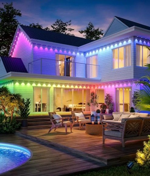 100 Ft Govee Permanent Outdoor Lighting Installed For The Holidays