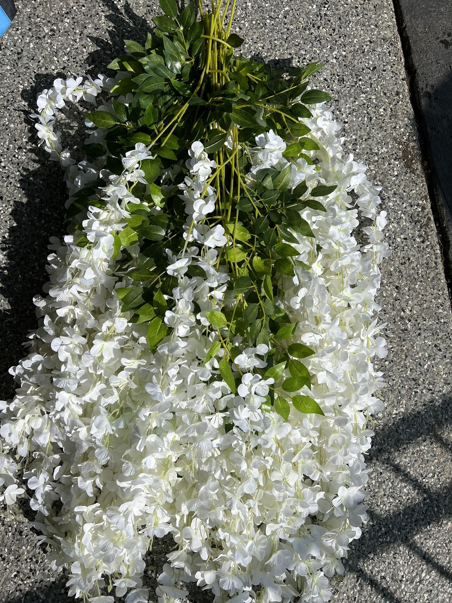 Wedding , White Flowers - Artificial Fake Wisteria Vine Ratta