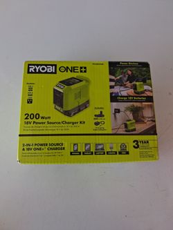 Rioby 18v 200 watt portable battery  inverter power  source and  charger with 2.0 battery new