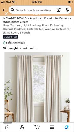 Blackout Cream Curtains 50x84”