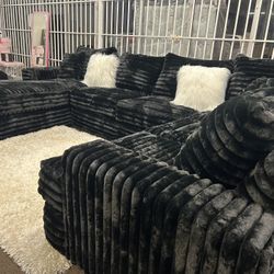 Brand New Super Comfy Plush Corduroy Sectional Set 