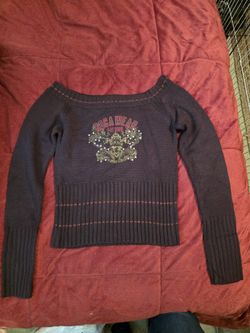 Y2K Off The Shoulder Brown Top