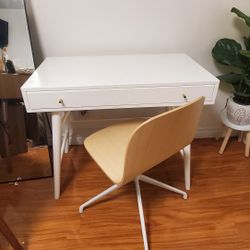 White Vanity Desk With Chair