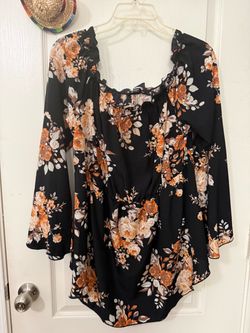 Shien Black Floral blouse