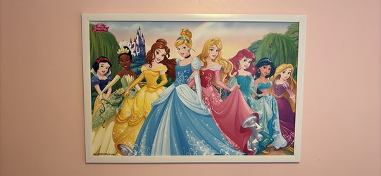 Large Disney princess framed picture 24”x36”