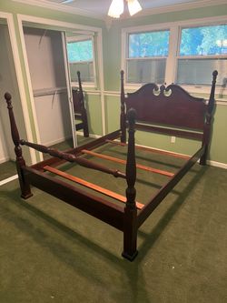 Cherry Wood Four Poster Queen Sized Bed Frame