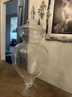 Large glass container. Decorative