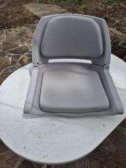 Wise Cushioined Plastic Shell Fold Down Fishing Boat Seat, Gray