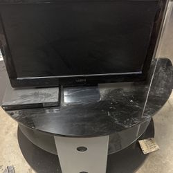 25” Vizio TV - TV Stand - DVD Player and A Roku Box