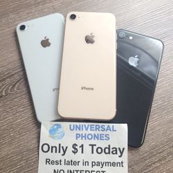Apple IPhone 8 64gb  Unlocked Like New Condition No Defects.  $1 Down NO CREDIT CHECK FINANCING