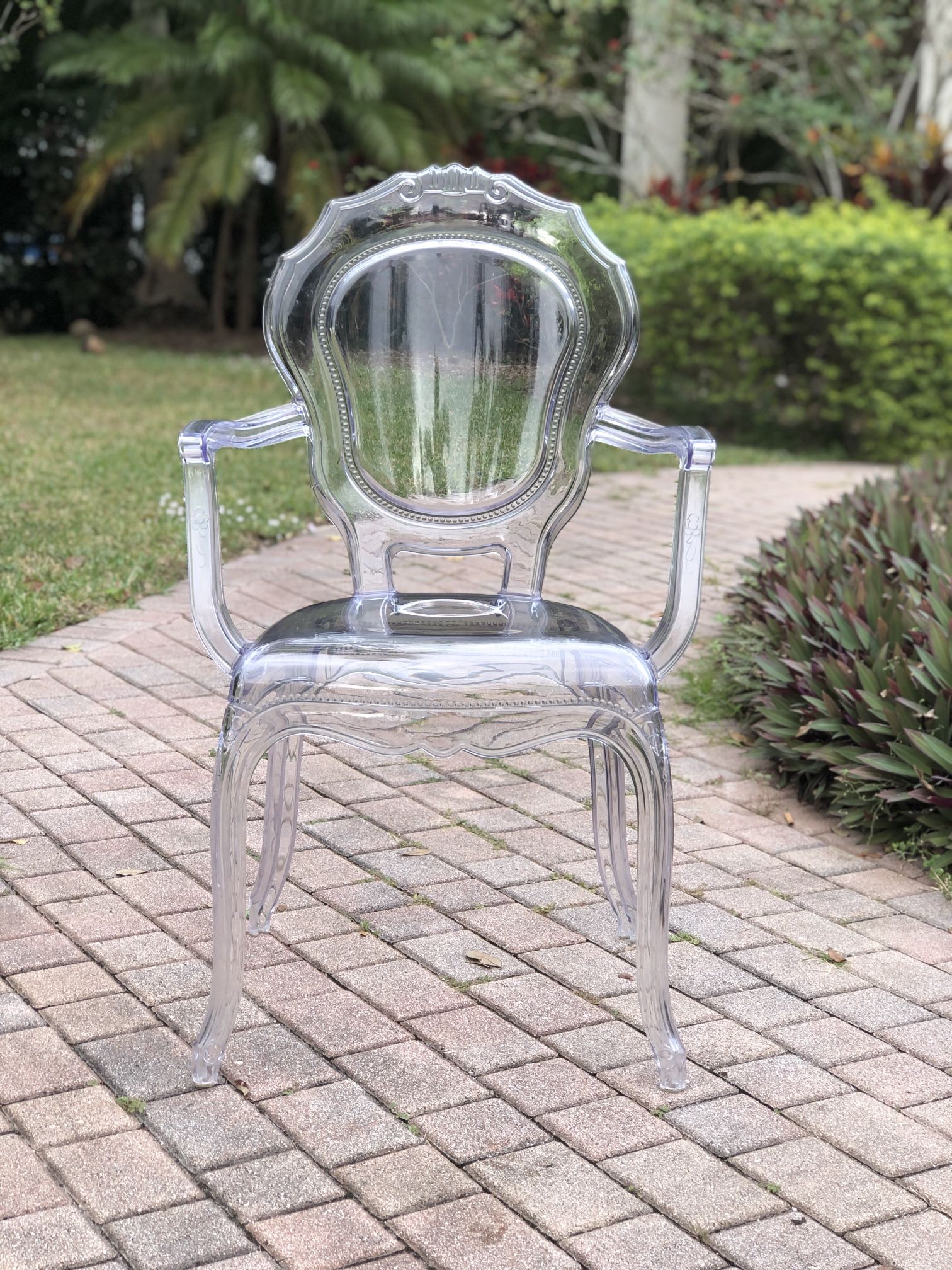 Clear Modern Acrylic Dining Chair, Vanity Armchair For Kitchen, Dining Or Bedroom