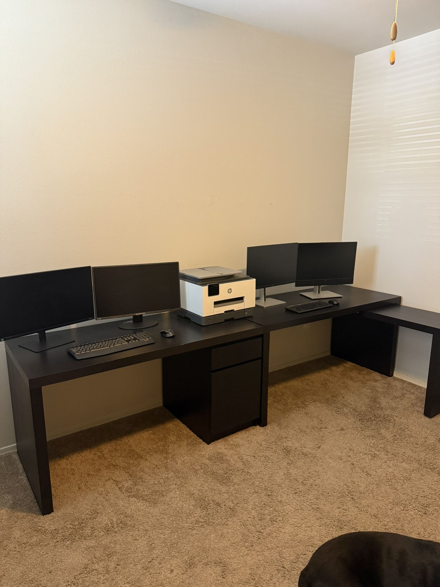 IKEA Double Desk and Cabinet
