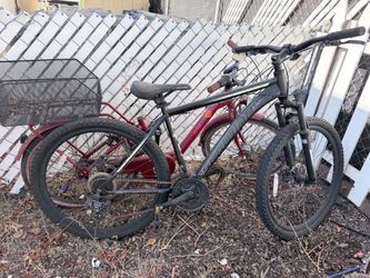 Black Mountain Bike with Front Basket
