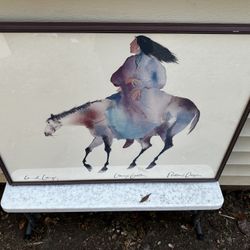 Vintage Carol Grigg  Mother Moon Gango Gallery Large Authentic Lithograph Framed