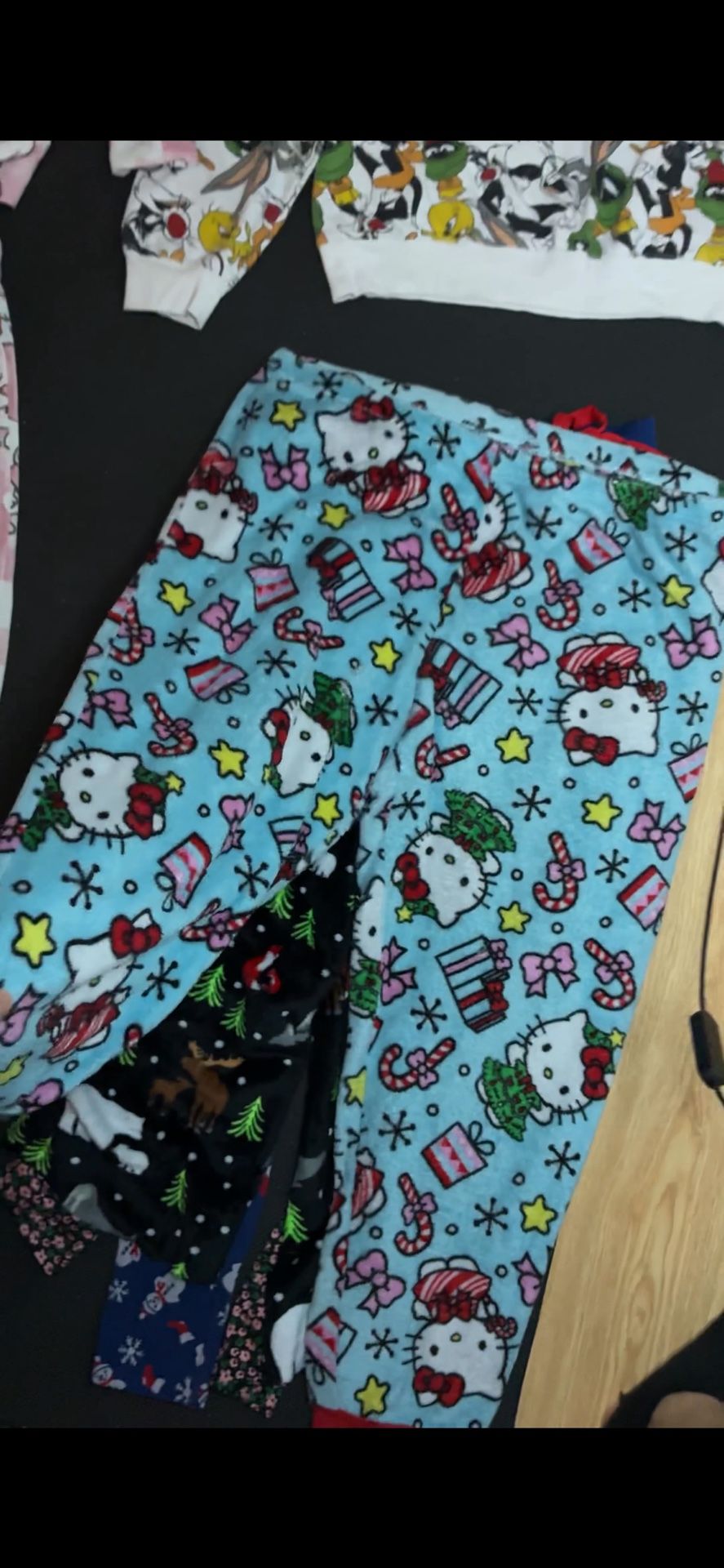 CUTE PAJAMAS/SWEATERS (MATCHING/CARTOONS/OTHER) - HARDLY WORN ($3 EACH), ALTOGETHER FOR $15
