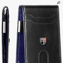 MrLeoGo Pocket Wallet for Men- Mens Slim Bifold Wallet Fashion RFID Wallets Leather Credit Card Holder Compact Wallet with Money Clip Men's Wallet wit