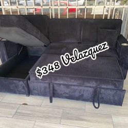 ✅️✅️ Black   Convertible Sectional W/ Cup Holder & W/ USB Port✅️✅️