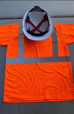 Milwaukee Hard Hat and OccuNomix Safety Shirt