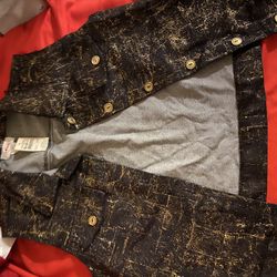 Black / Gold Jean Vest 