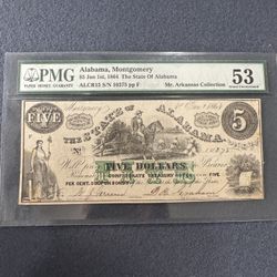 $5 Alabama, Montgomery 53 UN 1864