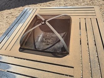 Outdoor Patio Fire Pit Table with Mesh Cover