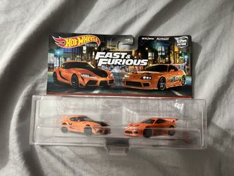 FT: Hot Wheels Premium Supra GR Fast And Furious orange Set 