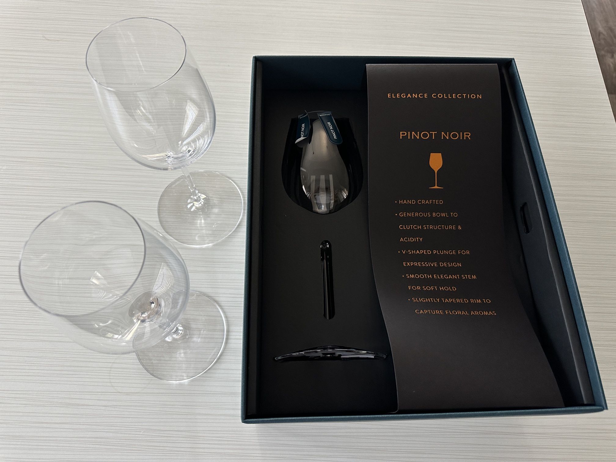 3x Waterford Elegance Pinot Noir Wine Glass Pair