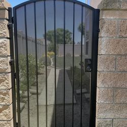 Black metal gate