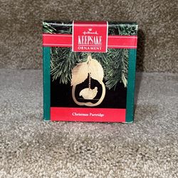 Hallmark 1990 Christmas Partridge Brass Keepsake Ornament