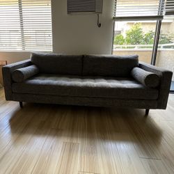 Article Sven 88” Tufted Sofa - Napa Charcoal / Gray