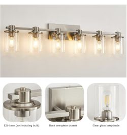 Lámpara de baño de níquel cepillado,