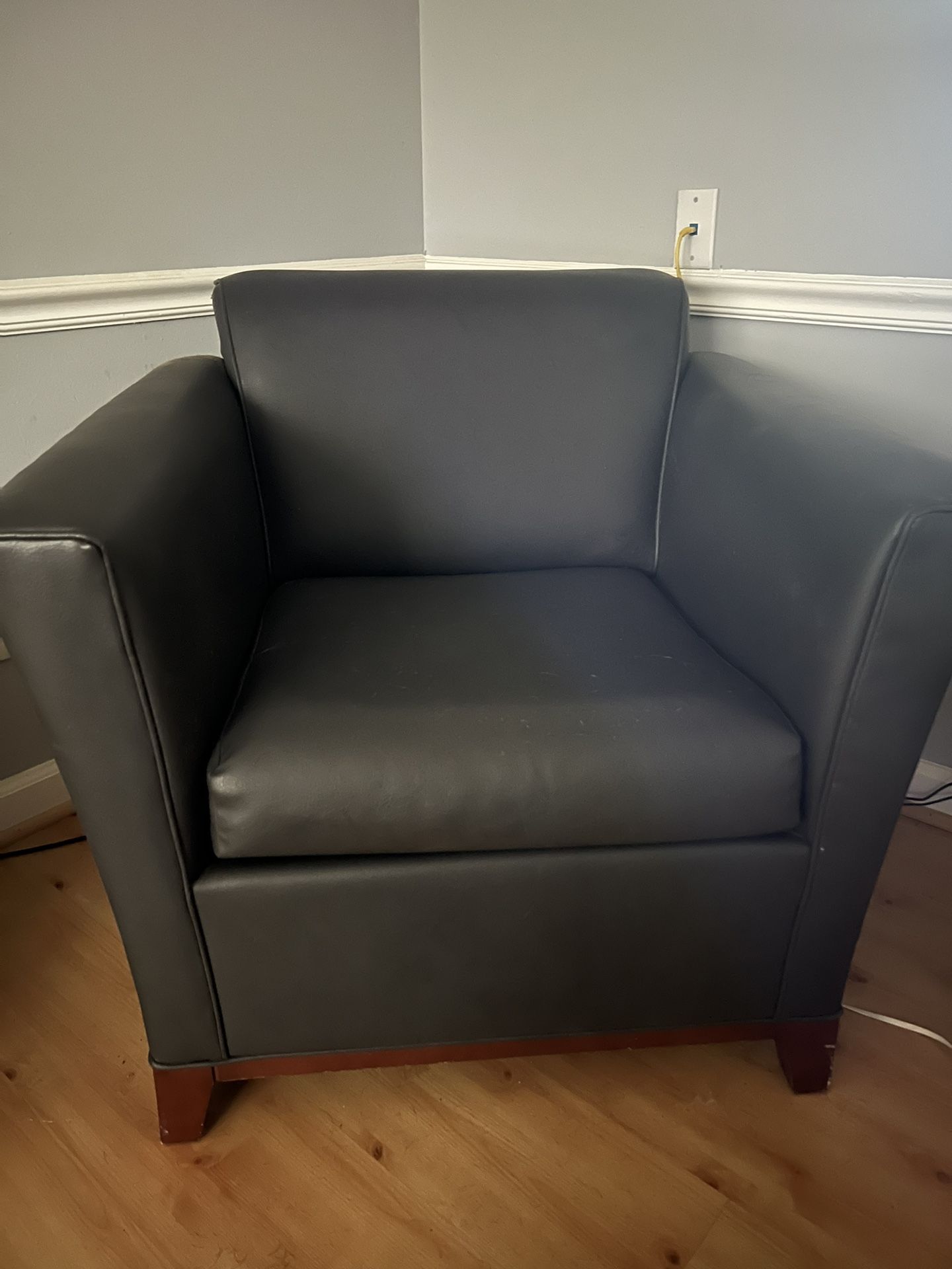 Modern Faux Leather Armchair – $40