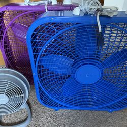 Fans! 2 Box Fans And 1 Desk Fan. Excellent Condition 
