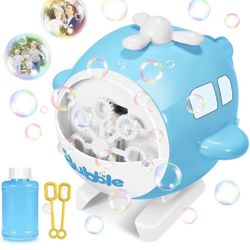 Helicopter Automatic Bubble Maker Machine, Portable Bubble Blower with Bubble Solution 2000+ Bubbles Per Minute
