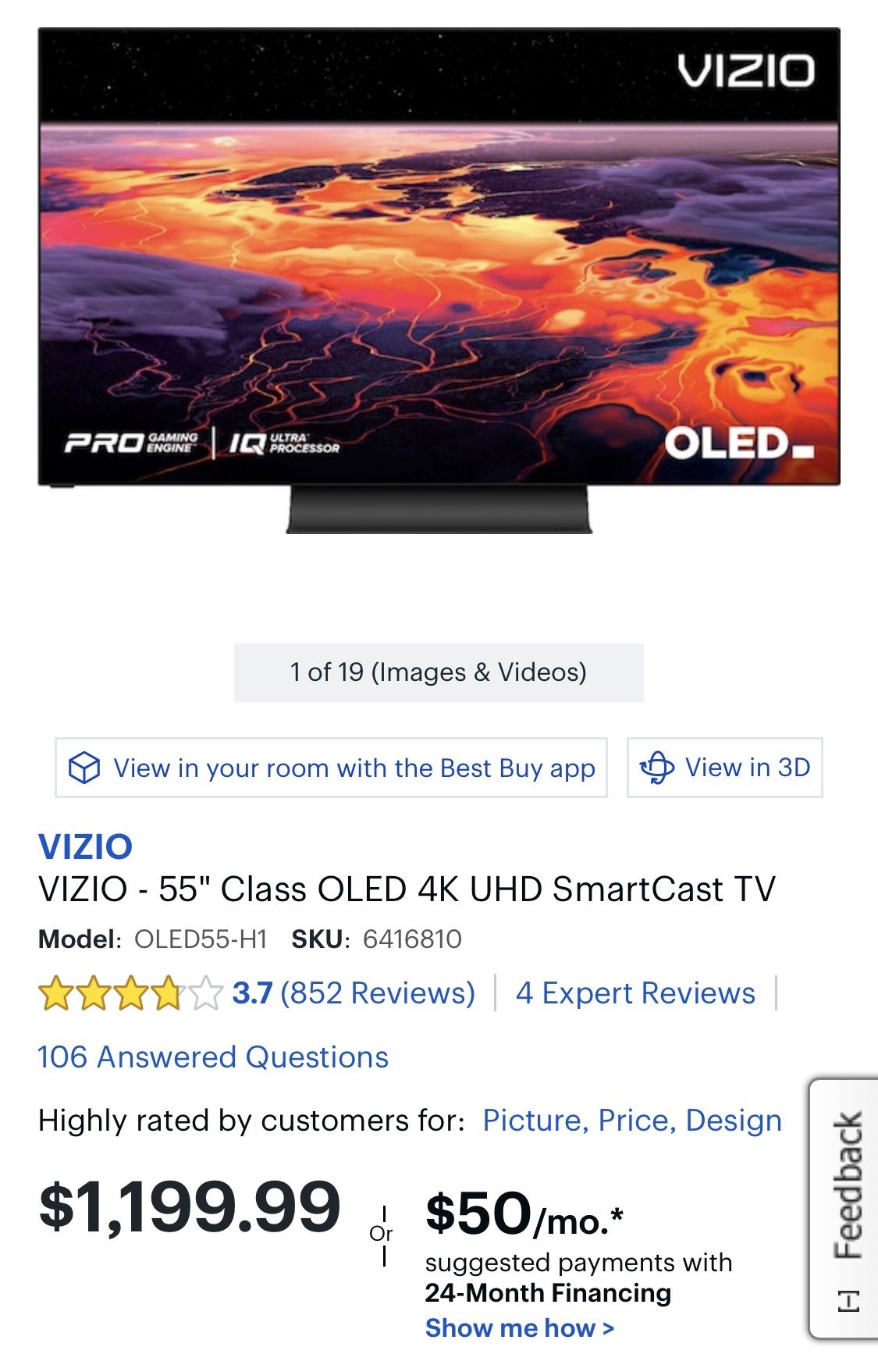 $700 Vizio 55 inch OLED  TV