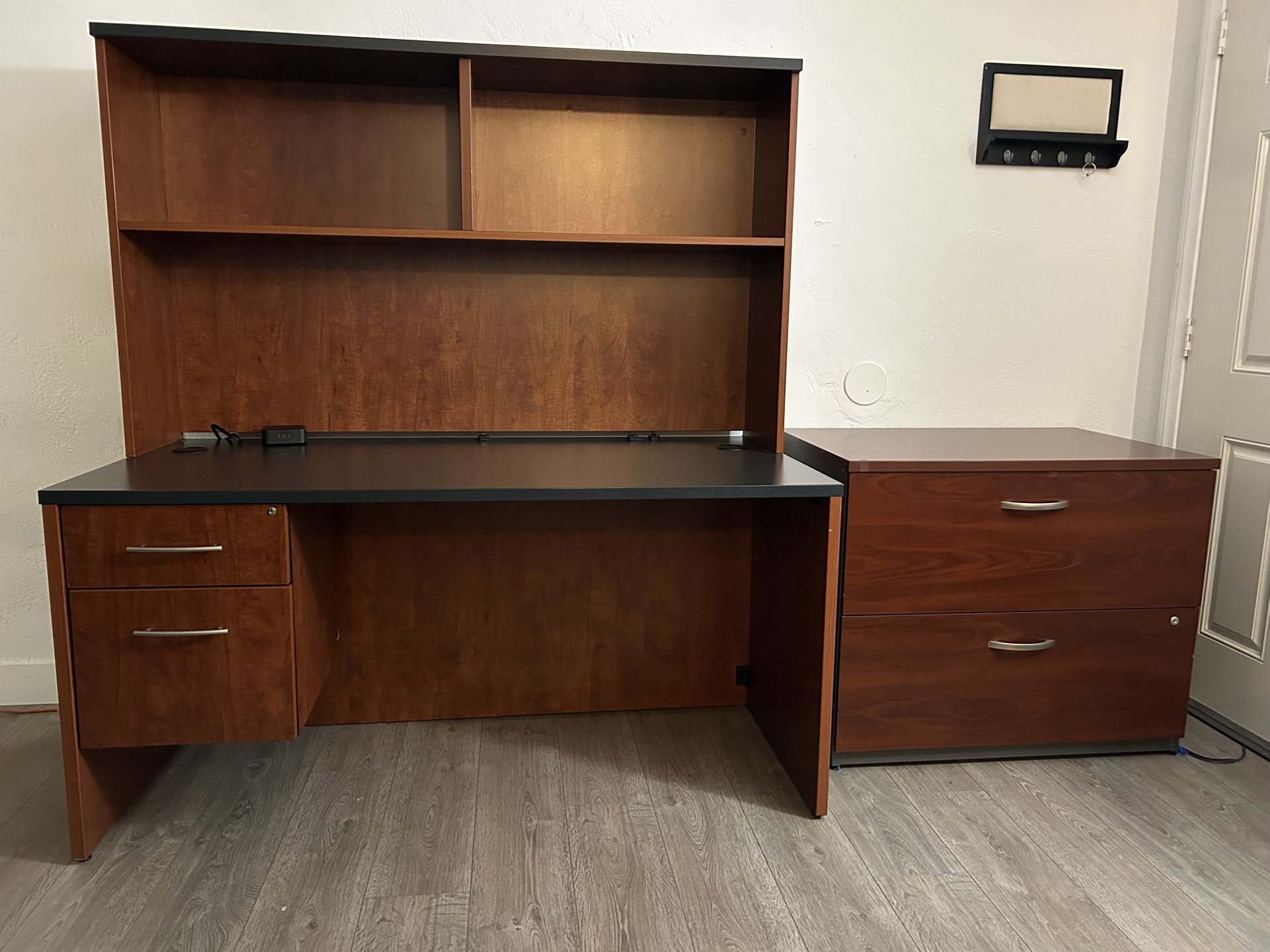Desk With File Cabinet