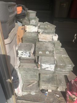 1990s Nubio 7.75 in. x 7.75 in. x 3.12 in. Wave Pattern Glass Block Lot