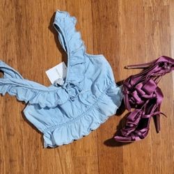 New w/tag Ruffled Crop top size S