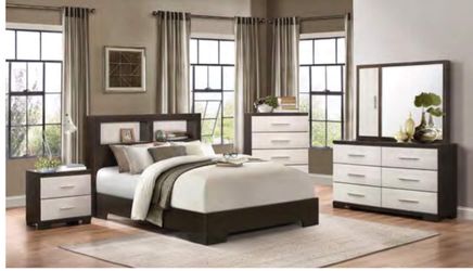 Espresso and White Bedroom Set