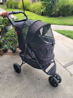 Black 3-Wheel Pet Stroller