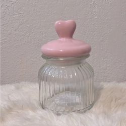 Heart Shaped Lid Glass Jar